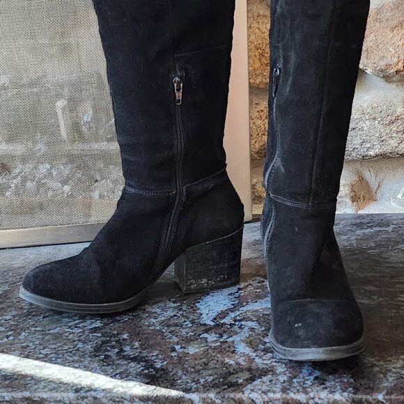 Steve Madden Orabela Black Suede Leather Over the Knee Boot Size 8.5M - Picture 2 of 16